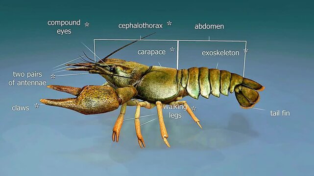 European crayfish anatomy