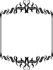 Vintage Ornamental Frame – Elegant Black Border, PNG, 300 DPI 