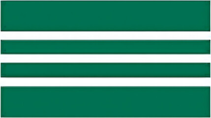 Three horizontal white stripes on a dark green background.