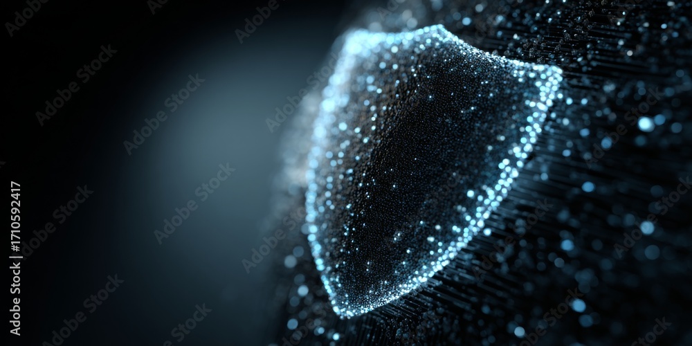 Aufkleber digital shield symbolizing cybersecurity and protection in modern technology with glowing effects on