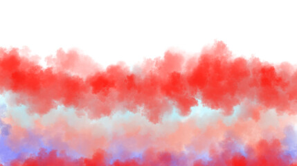 Abstract blurry red and blue hues with dark top area suggesting motion or energy isolated on white...
