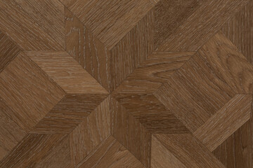 Wooden parquet flooring with geometric pattern showcases craftsmanship and style in home design