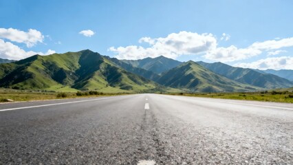 Fototapeta premium Mountain road under blue sky