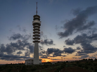 Obraz premium Catarroja telecommunications tower (Valencia, Spain) at sunset