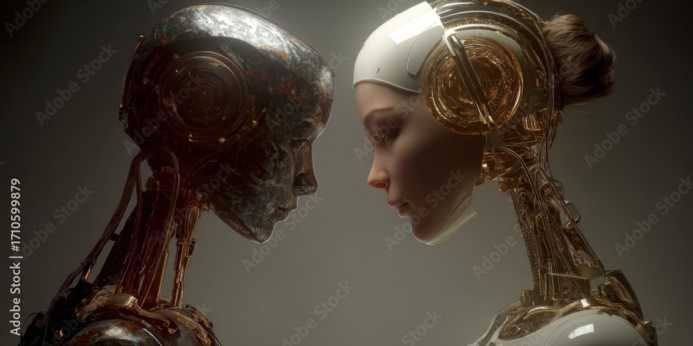 Poster human and robot interaction in legal technology with artificial intelligence concepts illustrating b