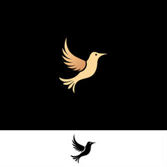 Obraz premium Graceful Flying Bird Logo with Two Backgrounds.