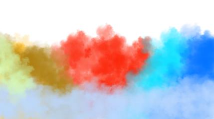Abstract explosion of vibrant colorful paint splatters and energetic streaks on a isolated on white background