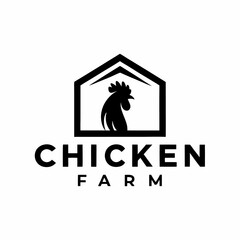 realistic logo chicken farm   design template