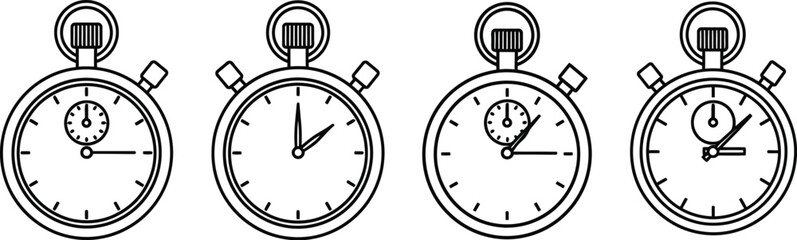Stopwatch timer clock time outline vector illustration design
