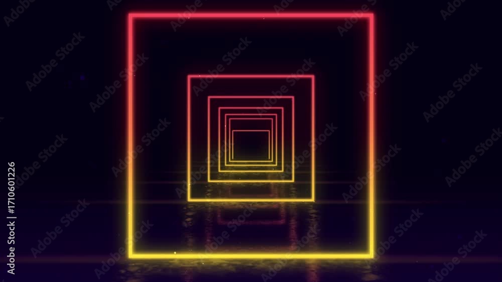 Poster luminous rectangles pulsating with vibrant gradient: a modern geometric light display