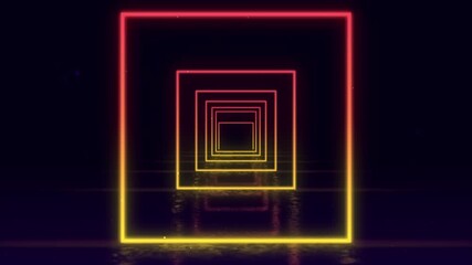 Luminous Rectangles Pulsating with Vibrant Gradient: A Modern Geometric Light Display - Powered by Adobe
