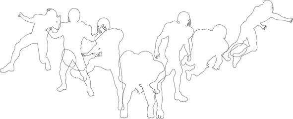 American Football Silhouette Player Silhouettes