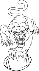 Black Panther Leopard Football Sports Team Mascot