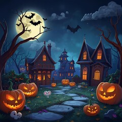 halloween background with pumpkin