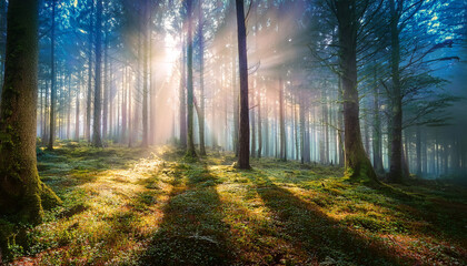 Obraz premium Mystical Forest Light Patterns