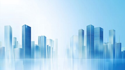 Blue Abstract Cityscape