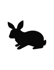 black silhouette of a rabbit