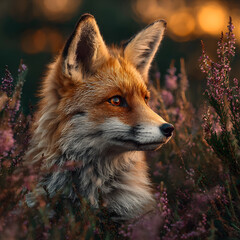 Fototapeta premium Majestic Red Fox in Autumn Forest Foliage
