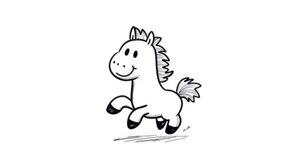 Cute cartoon horse illustration