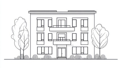 Architectural drawing apartment building