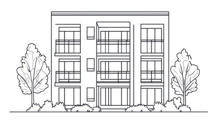 Architectural drawing apartment building