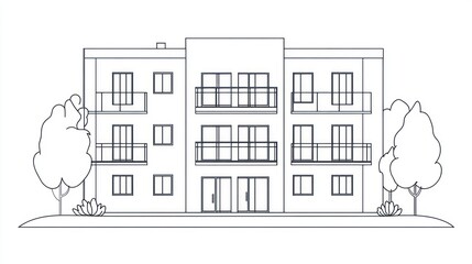 Simple apartment building outline