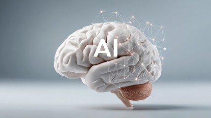 Ai network in human brain model with digital connections