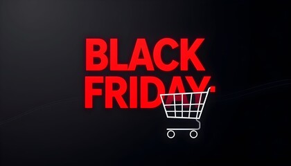 Black Friday sale advertisement with a shopping cart graphic.