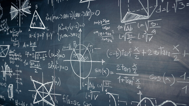 Mathematical formulas and equations  chalkboard