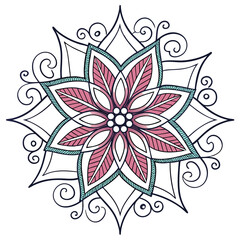 Vector art of stylized flower mandala design