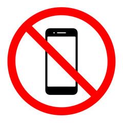 No mobile phone sign vector illustration, Warning Icon Don't use mobilephone symbol