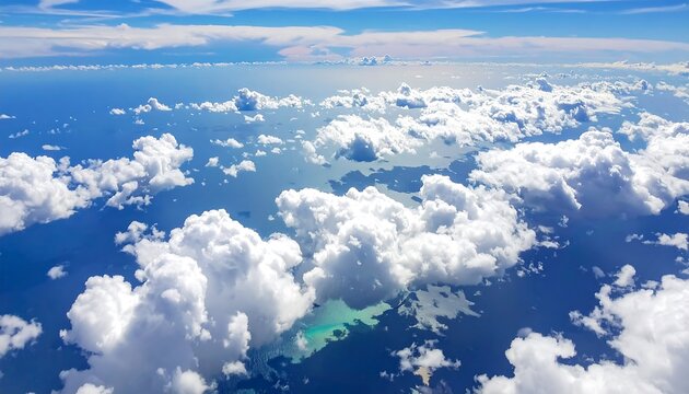 High-altitude view of clouds over ocean