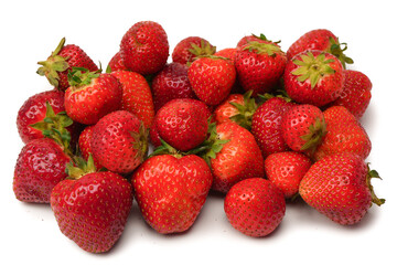 Fresh group of berries isolated on a white background.