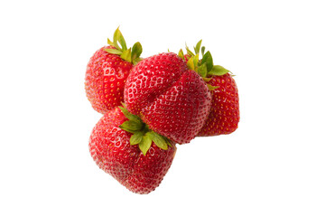 Fresh group of berries isolated on a white background.