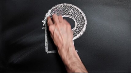 Drawing a Question Mark on a Chalkboard Step by Step to Create an Engaging Visual Guide for Learners in a Classroom Setting - Powered by Adobe