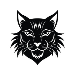 Lynx mascot head tattoo style fierce animal artwork vector art illustration
