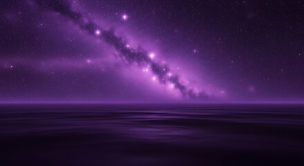 Obraz premium Purple Cosmic Nebula Landscape.
