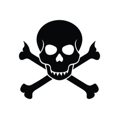 Skull with crossbones bold tattoo punk styled artwork vector art illustration
