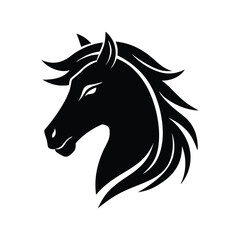 Stallion mascot head tattoo style powerful horse design vector art illustration
