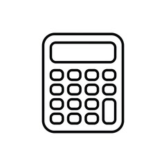 Simple line art icon of a basic calculator