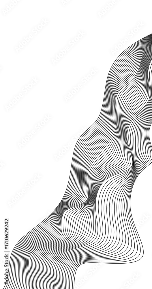 Aufkleber abstract background with black wave lines on white background for wallpaper pattern fills web page s