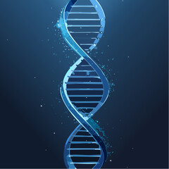 Abstrakter DNA-Strang in Blau