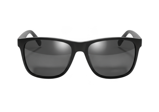 Black wayfarer style sunglasses isolated on transparent background