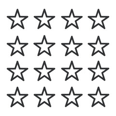 Obraz premium Clean outline star graphics set for design projects and ratings collection