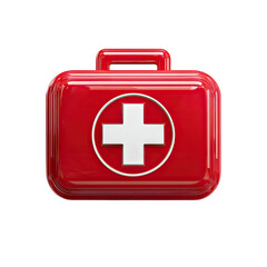 Obraz premium Red medical first-aid kit icon