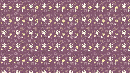 Dog paw print pattern background for pet lovers and animal themed designs and backgrounds
