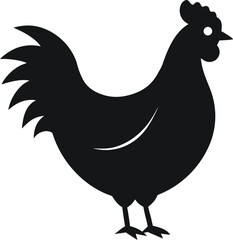 Hen silhouette icon vector on white background 