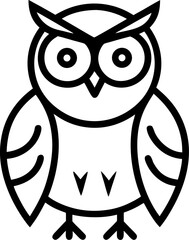 Owl birds outline icon vector on white background 