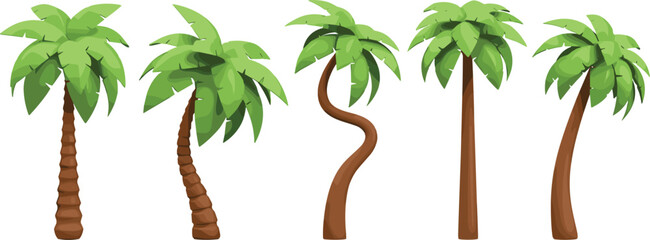 Obraz premium Palm tree silhouettes in vector format for graphic design and summer themes