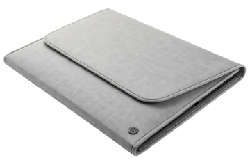 Minimalist gray fabric wallet folded on black background